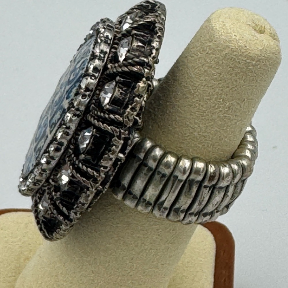 Handmade Portugal‎ Azulejo Tile Ring Santa Joana Convent Aveiro Adjustable - Picture 3 of 9